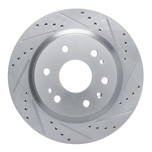 Chevrolet Colorado Brake Rotor (1) - Rear Right - R1 Concepts - Drilled & Slotted - Silver - `23-`25